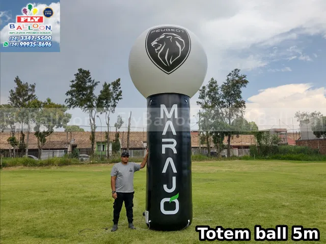 totem ball inflável promocional concessionária peugeot marajó