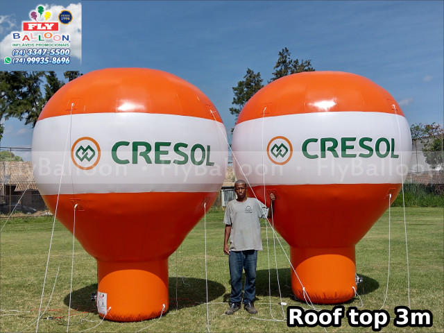 balões promocionais infláveis roof top cresol