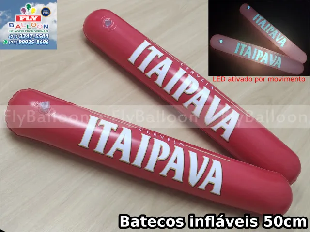 bastão inflável promocional cerveja itaipava com led