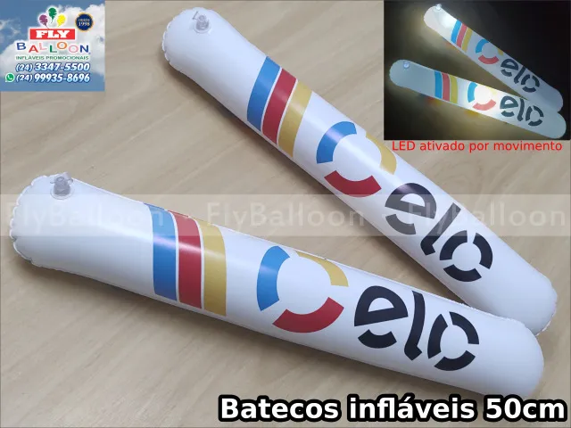 bastões infláveis cartão elo com led