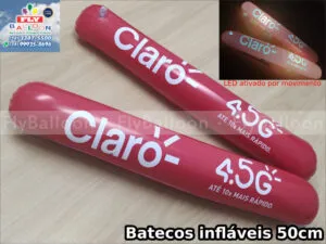 bastões infláveis promocionais claro 4.5g com led