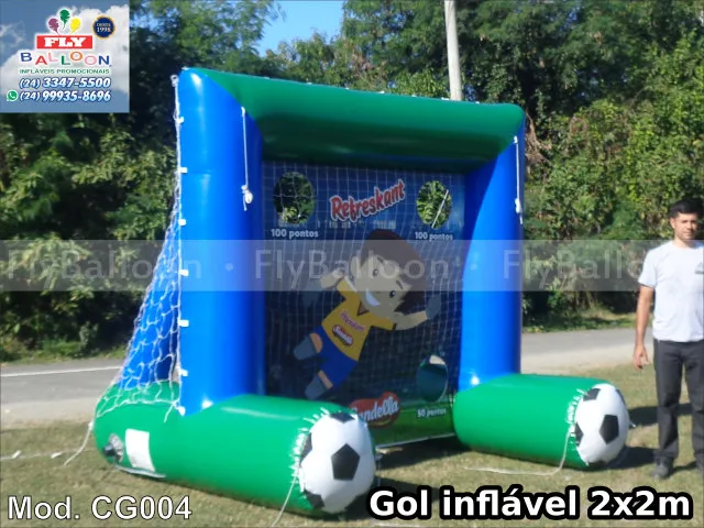 chute a gol inflável promocional sandella