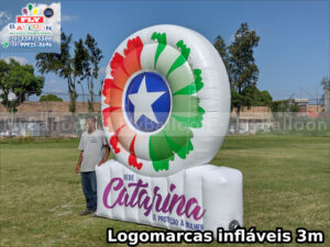 logomarca inflável promocional rede catarina de proteção a mulher