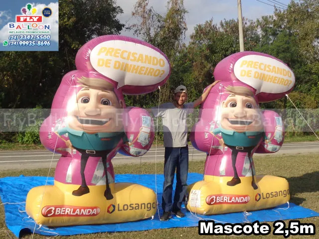 mascotes infláveis promocionais berlanda