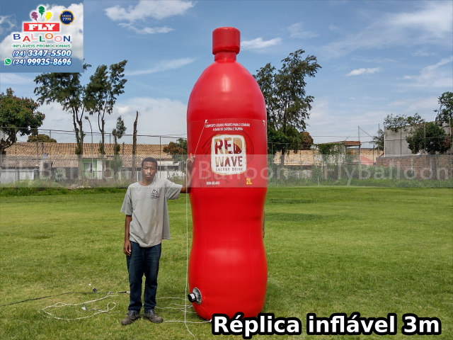 replica gigante inflável promocional red wave energy drink