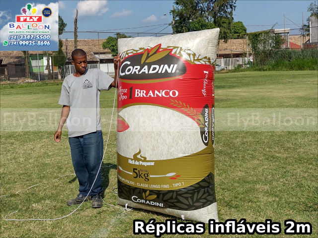 replica inflável gigante promocional saco arroz coradini