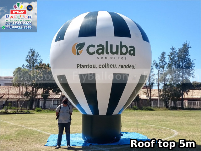 balão promocional inflável roof top caluba sementes