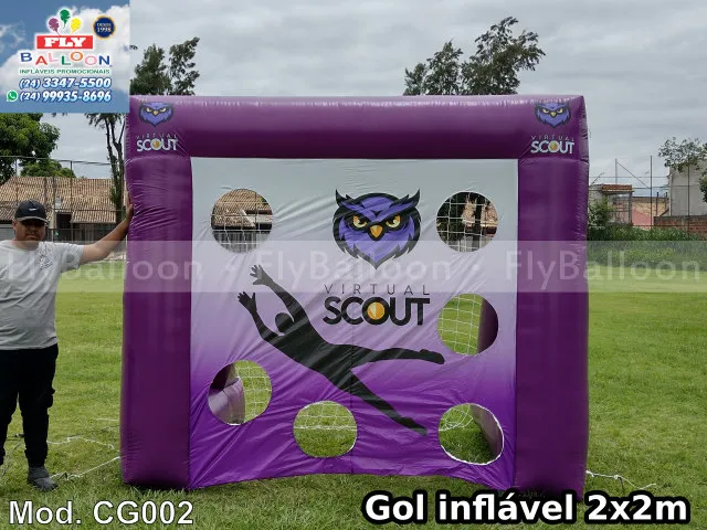 chute no gol inflável promocional virtual scout