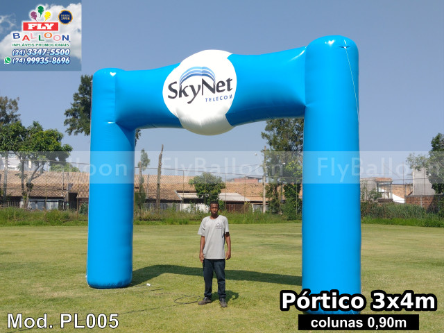 portal inflável promocional skynet telecom