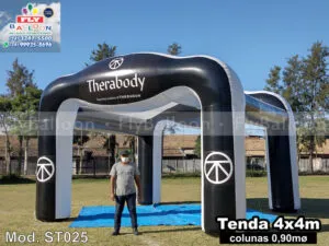 stand inflável promocional therabody