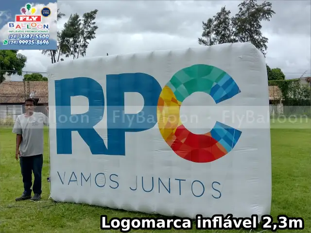 logotipo inflável promocional RPC afiliada tv globo