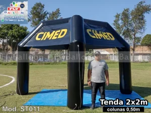 estande inflável promocional cimed