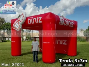estande inflável promocional personalizado óticas diniz