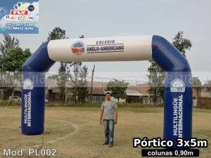 pórtico inflável promocional colégio anglo americano