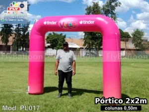 pórtico inflável promocional tinder