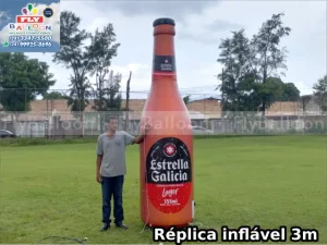 réplica inflável gigante promocional garrafa cerveja estrella galicia