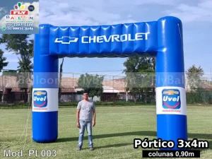 portal inflável promocional concessionária chevrolet uvel