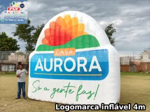 logomarca inflável gigante promocional casa aurora