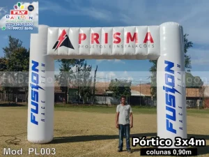 pórtico inflável promocional fusion race team
