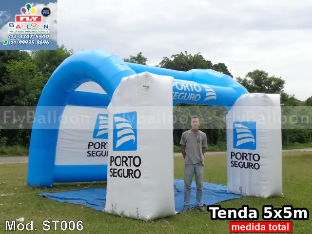 stand inflável promocional personalizado seguradora porto seguro