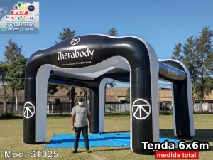 stand inflável promocional personalizado therabody