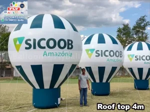 balões infláveis promocionais roof top sicoob amazônia