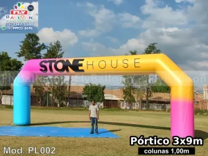 portal inflável promocional stone house