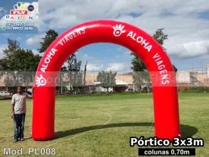 pórtico inflável promocional aloha viagens