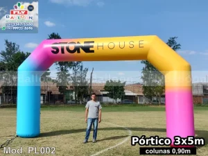pórtico inflável promocional stone house
