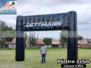 pórtico inflável promocional dettmann veículos