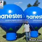 balões gigantes infláveis promocionais banestes juntos para o futuro