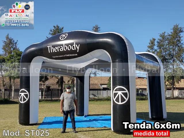 estande inflável promocional personalizado therabody