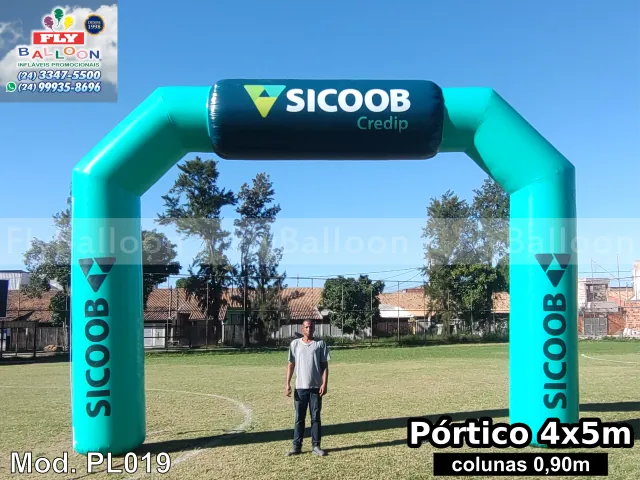 pórtico inflável promocional sicoob credip