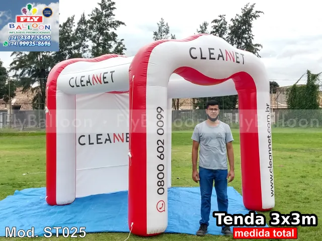 stand inflável promocional cleannet
