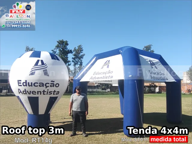 combo balão roof top tenda inflável educação adventista