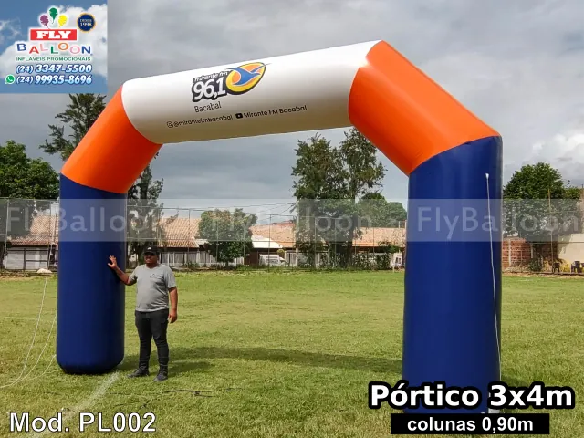 Portal inflável promocional personalizado da Rádio Mirante FM de Bacabal