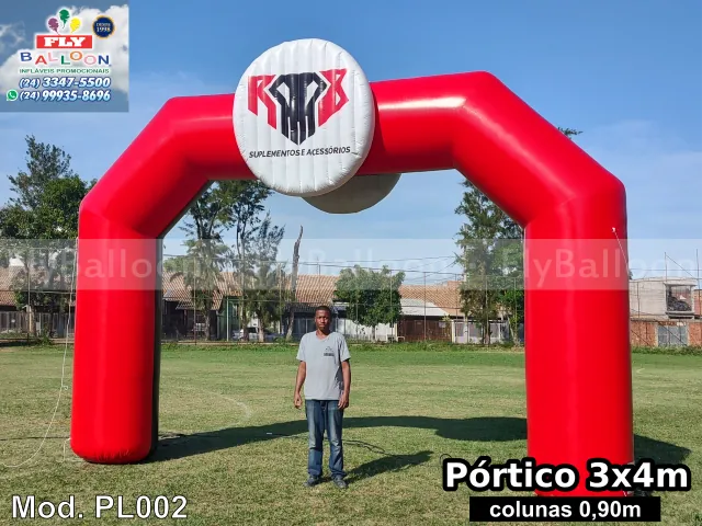 Portal inflável promocional personalizado da RB Suplementos e Acessórios