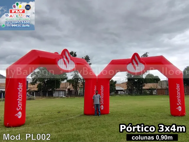 Portal inflável promocional personalizado do Santander
