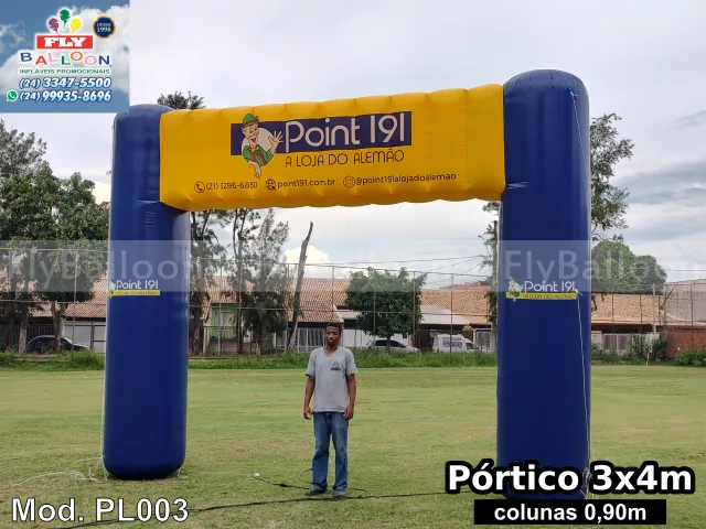 Portal inflável promocional da loja Point 191 A Loja do Alemão