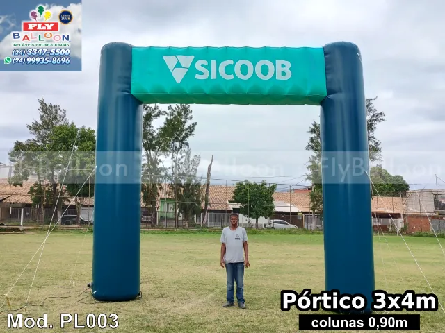 Pórtico inflável promocional personalizado do Sicoob