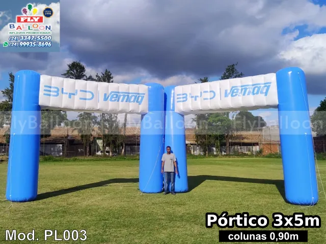Pórticos infláveis promocionais da concessionária Vemaq BYD