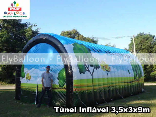 túnel inflável promocional