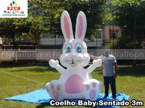coelho inflável gigante promocional baby
