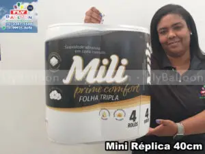mini réplica inflável promocional papel higiênico mili prime confort