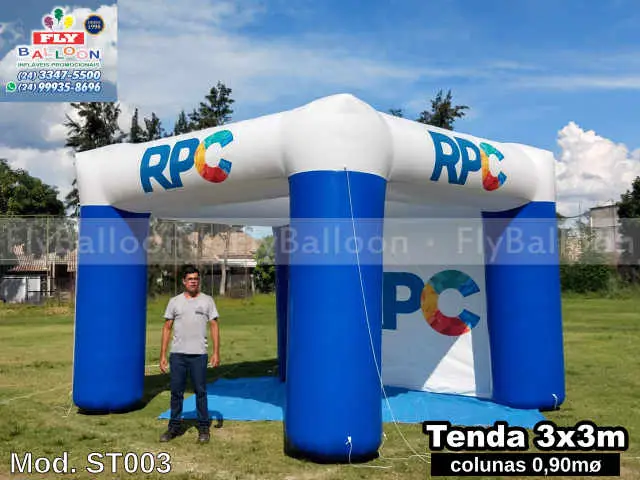 stand inflável promocional personalizada rede de televisão rpc