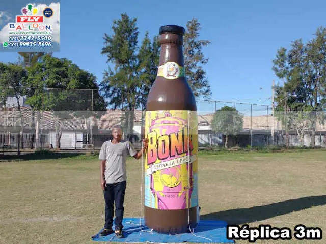 replica inflável gigante promocional garrafa cerveja leve bonk