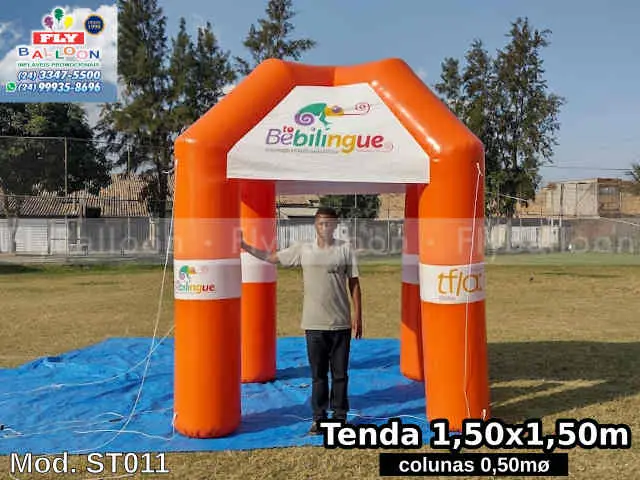 tenda inflável promocional be bilingue
