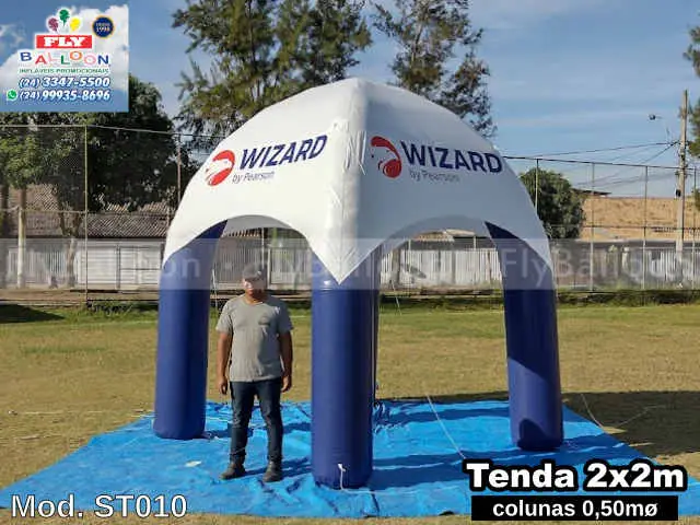 tenda inflável promocional wizard by pearson