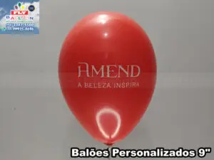 balões personalizados amend cosméticos