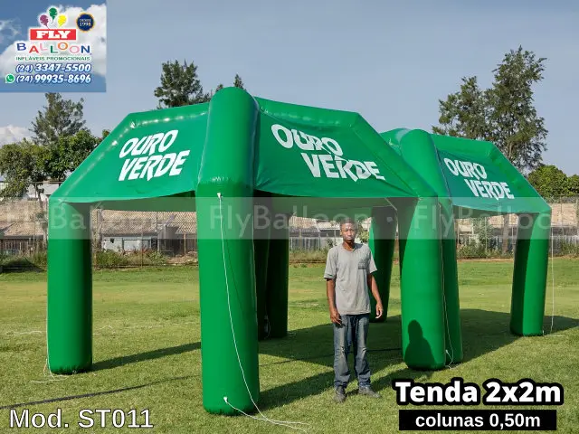 tendas infláveis promocionais ouro verde nutrição animal
